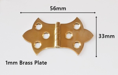 Solid Polished Brass Strap Hinge (pair)